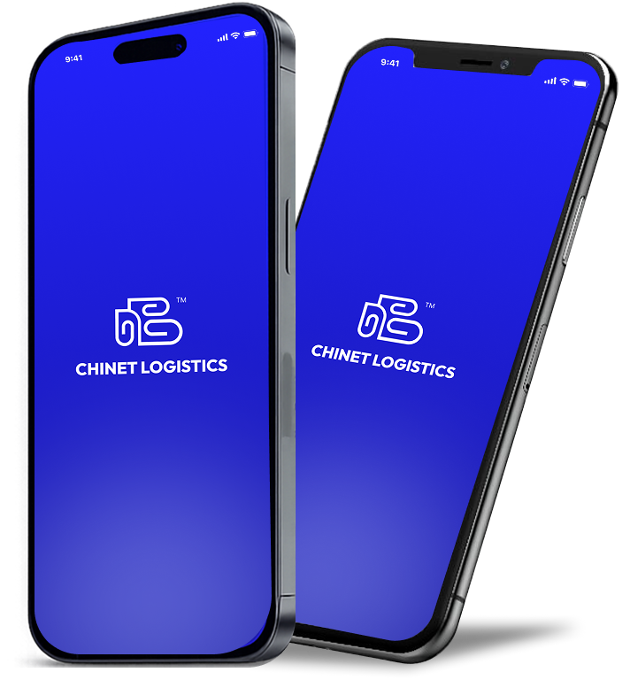 ChiNet Logistics mobile app on two phones